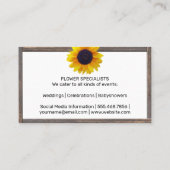 Sonnenblume | Blumenmuster Visitenkarte (Rückseite)