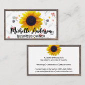 Sonnenblume | Blumenmuster Visitenkarte (Vorne/Hinten)