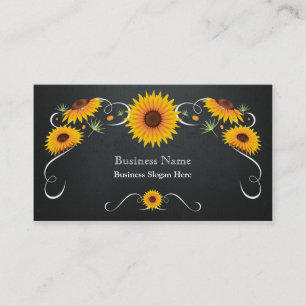 Sonnenblume-Blumentafel Vintag Visitenkarte
