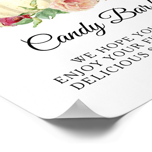 Sonnenblume Blush Bloral Pumpkin Candy Bar Signage Poster (Ecke)
