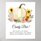 Sonnenblume Blush Bloral Pumpkin Candy Bar Signage Poster (Vorne)