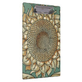 Sonnenblume-Blüte auf blaugrünem Hintergrund Klemmbrett (Rechts)