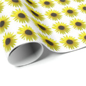 Sonnenblume-Blüten-Muster Geschenkpapier (Rolleneckpunkt)