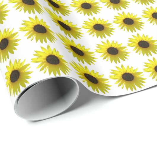 Sonnenblume-Blüten-Muster Geschenkpapier (Rolleneckpunkt)