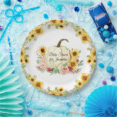 Sonnenblume Blütenblume Bouquet Fall Girl Babydusc Pappteller (Party)