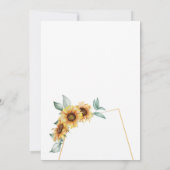Sonnenblume Blütengoldeffekt Geometrisch Rustikal Save The Date (Rückseite)