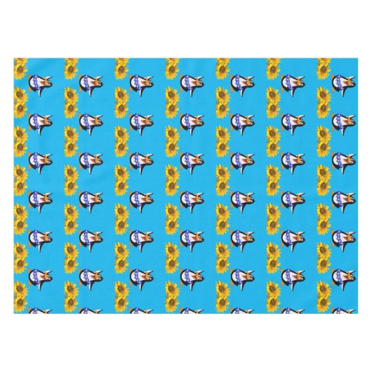 Sonnenblume Blütenpinguin Tablette Tischdecke (Vorderseite (Horizontal))