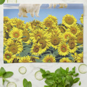 Sonnenblume Blütenpolar Bär Küchentuch (Gefaltet)