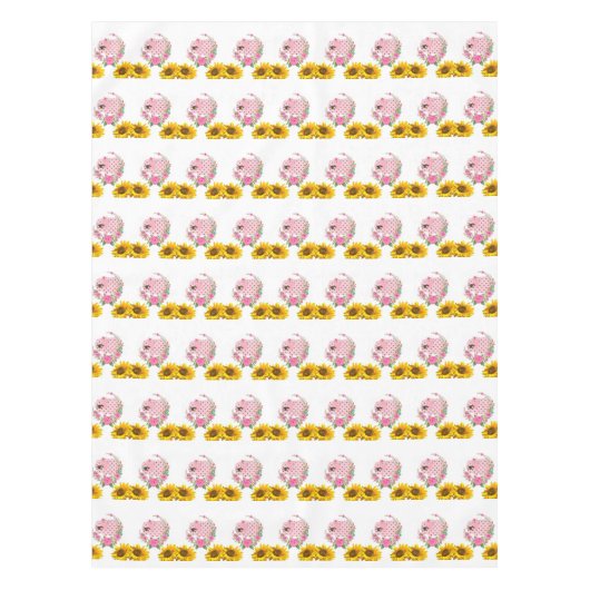 Sonnenblume Blütenrosa Elefantentablette Tischdecke (Vorderseite)