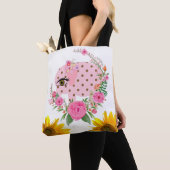Sonnenblume Blütenrosa Elefantentasche Tasche (Von Nahem)