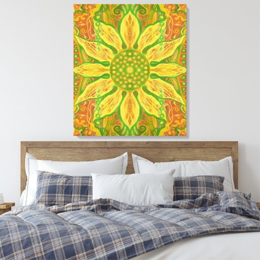 Sonnenblume Bohemisch Blütenhelianthus Sonnenblume Leinwanddruck (Insitu (Schlafzimmer))