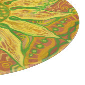 Sonnenblume böhmische Blumenkunst gelb-grün orange Schneidebrett (Ecke)