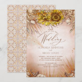 Sonnenblume Boho Beauty Wedding Einladung (Vorne/Hinten)