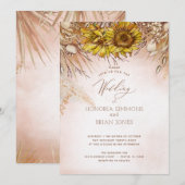 Sonnenblume Boho Bounty Weddingr Einladung (Vorne/Hinten)