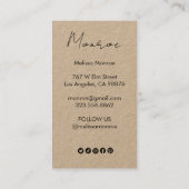 Sonnenblume Boho Chic Elegante soziale Ikonen Raba Visitenkarte (Rückseite)