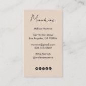 Sonnenblume Boho Chic Elegante soziale Ikonen Raba Visitenkarte (Rückseite)