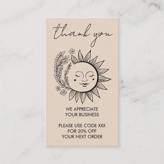 Sonnenblume Boho Chic Elegante soziale Ikonen Raba Visitenkarte (Vorderseite)