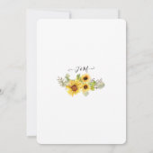 Sonnenblume BOHO Chic Eukalyptus Leaf Wedding Einladung (Rückseite)