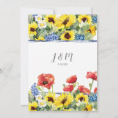 Sonnenblume BOHO Deer Skull Antlers Bridal Luncheo Einladung (Rückseite)