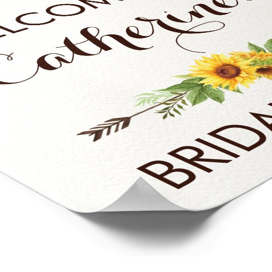 Sonnenblume Boho Dreamcatcher Brautparty Willkomme Poster (Ecke)