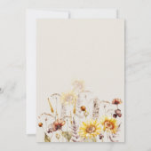 Sonnenblume Boho Rustic Elegantes Brautparty Einladung (Rückseite)