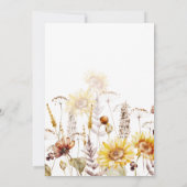 Sonnenblume Boho Wildblume Modernes Brautparty Einladung (Rückseite)