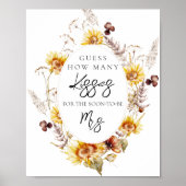 Sonnenblume Boho Wildblume Modernes Brautparty Poster (Vorne)