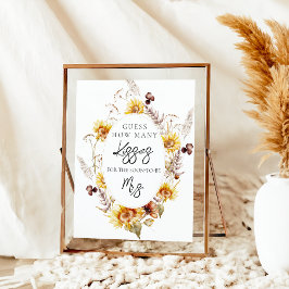 Sonnenblume Boho Wildblume Modernes Brautparty Poster