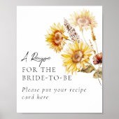 Sonnenblume Boho Wildblume Modernes Brautparty Poster (Vorne)