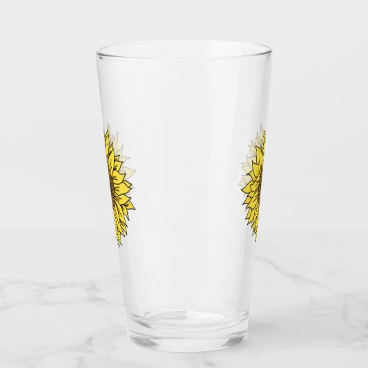 Sonnenblume, botanisch, Geschenk für Frauen Glas (Links)