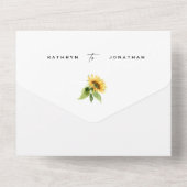 Sonnenblume Botanische Brautpaare Hochzeit All In One Einladung (Rückseite)