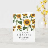 Sonnenblume Botanischer Foliage Geburtstag Karte (Gelbe Blume)