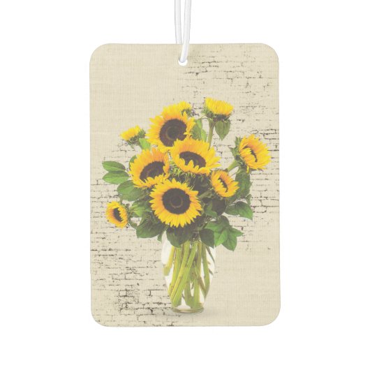 Sonnenblume Bouquet auf Brick Autolufterfrischer (Rückseite)