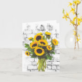 Sonnenblume Bouquet auf der Brick Wall Karte (Gelbe Blume)