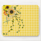Sonnenblume Bouquet auf Gingham Mousepad (Vorne)
