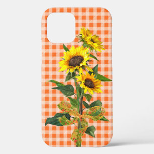 Sonnenblume Bouquet auf Orange Gingham Case-Mate i iPhone Hülle