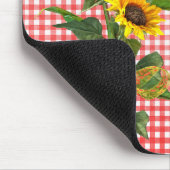 Sonnenblume Bouquet auf Red Gingham Mousepad (Ecke)