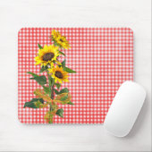 Sonnenblume Bouquet auf Red Gingham Mousepad (Mit Mouse)