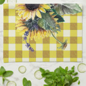 Sonnenblume Bouquet auf Yellow Gingham Handtuch (Gefaltet)