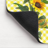 Sonnenblume Bouquet auf Yellow Gingham Mouse Pad Mousepad (Ecke)