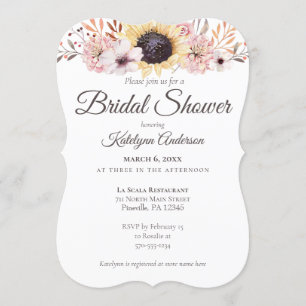 Sonnenblume Bouquet Bridal Dusche Einladungen
