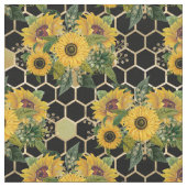 Sonnenblume Bouquet Gold Honeycomb Grafik Stoff (Nahaufnahme)