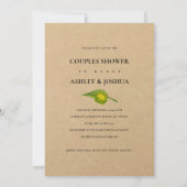 Sonnenblume Bouquet Kraft Papier Paare Dusche Einladung (Rückseite)