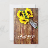 Sonnenblume Bouquet Rustikales Country Wedding UAW RSVP Karte (Rückseite)