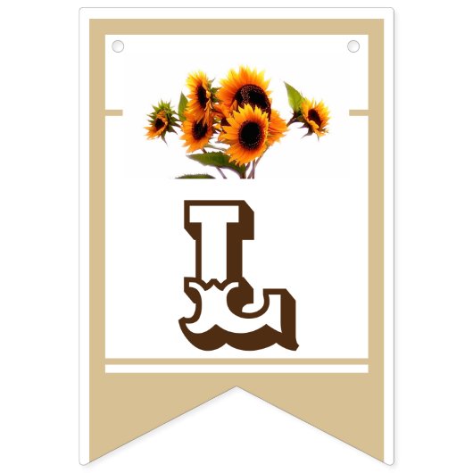 Sonnenblume Bouquet Wedding Collection Jagdfahnen Wimpelkette (Zweite Fahne)