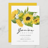 Sonnenblume Bouquet Wedding Couples Dusche Einladung (Vorne/Hinten)