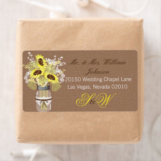 Sonnenblume Bouquet Wedding Label (Insitu)