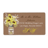 Sonnenblume Bouquet Wedding Label (Vorne)