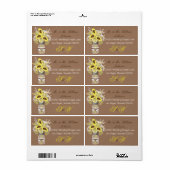 Sonnenblume Bouquet Wedding Label (Vorne)