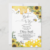 Sonnenblume Braut zu Biene Bridal Dusche Einladung (Vorderseite)